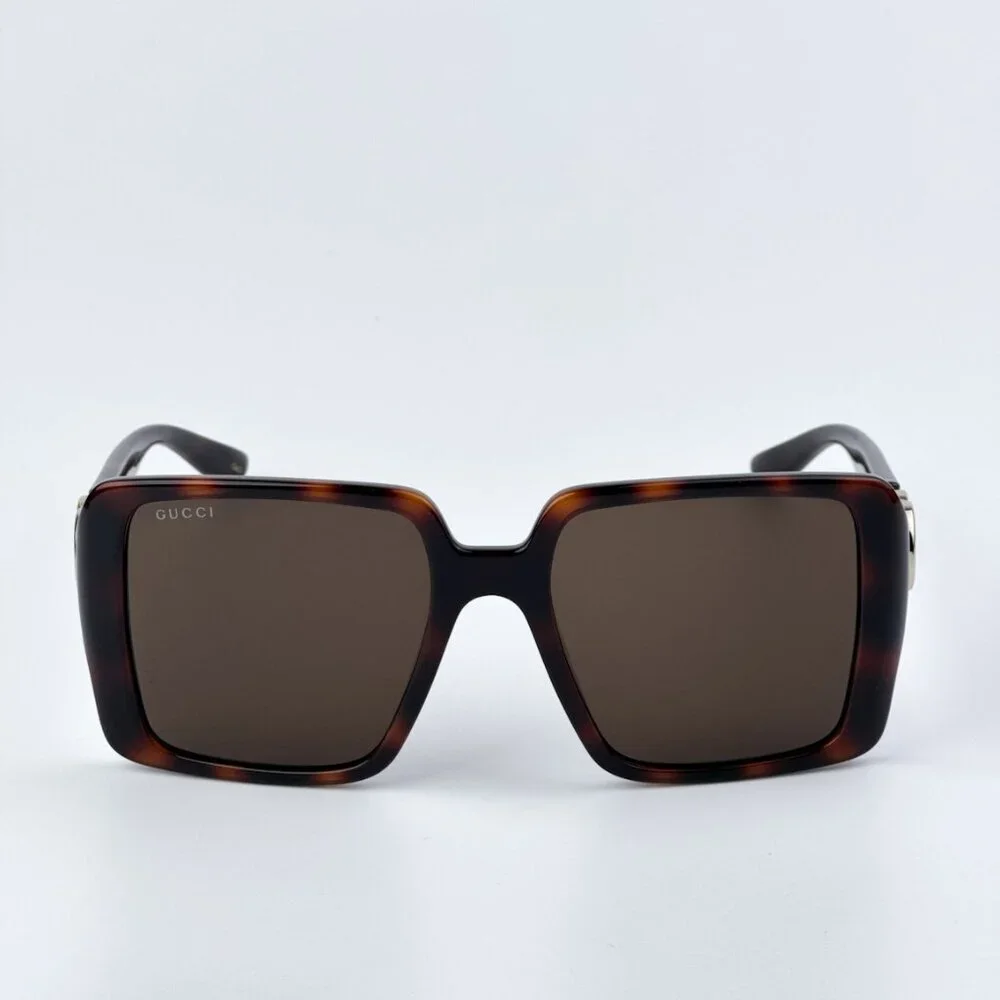 Gucci GG1692S 002 BRAND NEW Sunglasses Havana Brown Square Women